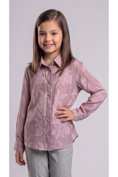 Pafim Girl's Jacquard Shirt, Special Occasion Viscose Long Sleeve Shirt, Ages...