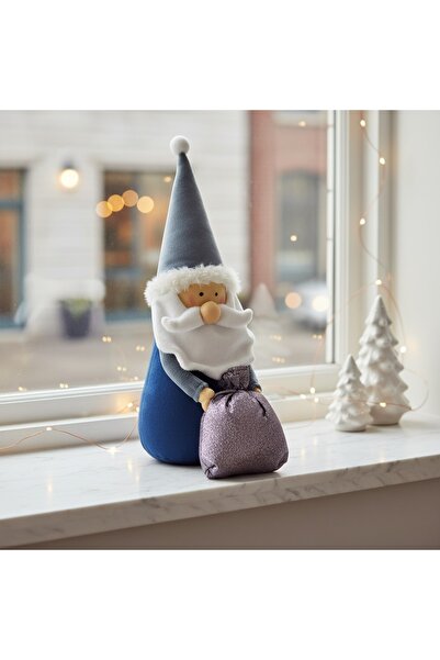 Ornament24 Figurina Mos Craciun textil din catifea cu sac de cadouri, ornamen...