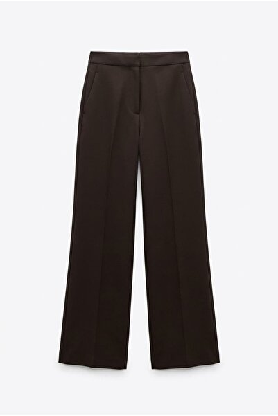 sunfyre Premium Quality Mid-Waist Wide-Leg Fabric Trousers Sun546