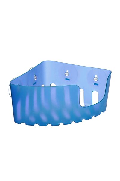 OEM Etajera baie din plastic S42033, montaj pe colt, ventuze, finisaj bleu, u...