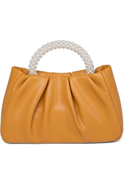 GENERAL Beatfull Evening Purse Women Small Pearl Handbags Soft Leather Ruched...
