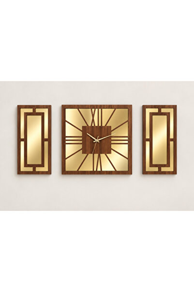 ERGEÇ TASARIM Seria PRİZMA Set de ceasuri de perete din plexiglas cu oglindă,...