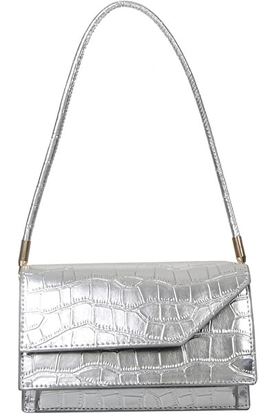 GENERAL Silver Bag Evening Clutch Bag Sparkly Satchel Patent Leather Y2K Hand...