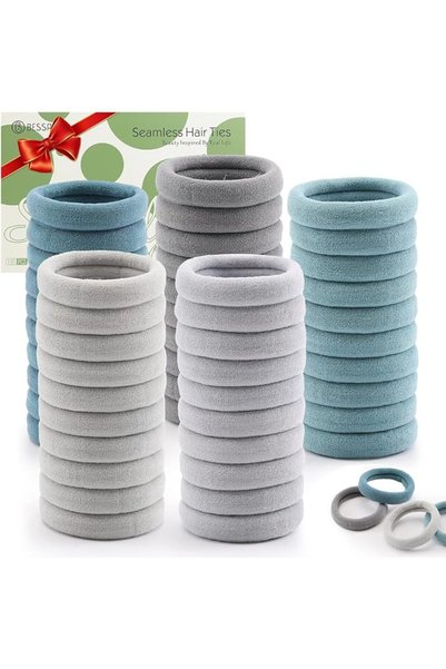 Bessrung 100PCS Black Hair Ties for Women Girls, Seamless Thick Black Hair Ba...