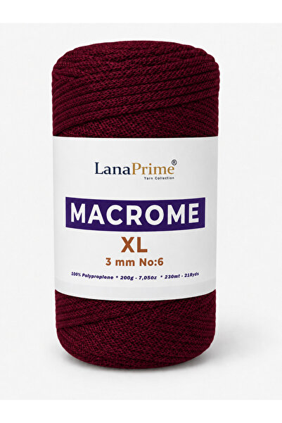 Lanaprime Макраме XL Дебела връв за плетене (3 мм) 250 гр. Връв за чанти 230 ...