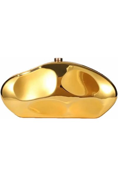 GENERAL Shell Shape Acrylic Clutch Trendy Metallic Acrylic Evening Bag Shiny ...