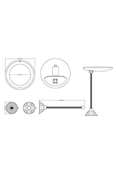 OEM Oglinda cosmetica pentru baie, XR-1928, cu iluminare, brat reglabil, mont...