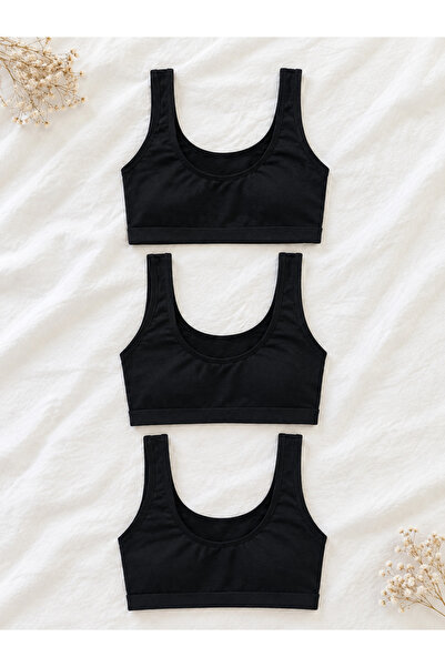 İlke Women's 3-Pack Wide Strap Padded Bra Comfortable Sports Athlete Bra