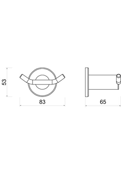 OEM Ferro Smile ASM06 κρεμάστρα μπάνιου, επιτοίχια, με δύο γάντζους