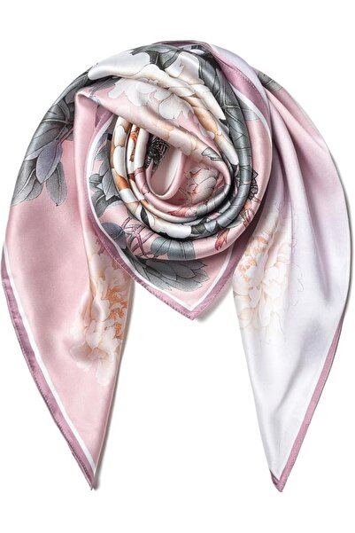 GENERAL SHIROUYU 100% Pure Mulberry Silk Scarf 35" Large Square Lightweight H...
