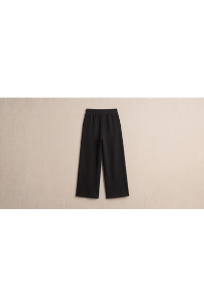 RAVELLES Double Advantage Package Women's Wide Leg Elastic Waist Ribbed Cotton Sweatpants