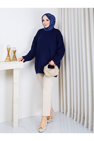 REMA BUTİK Women's Pinterest Tiriko Sweater - Carrot Cut Tight-Leg Pants Doub...