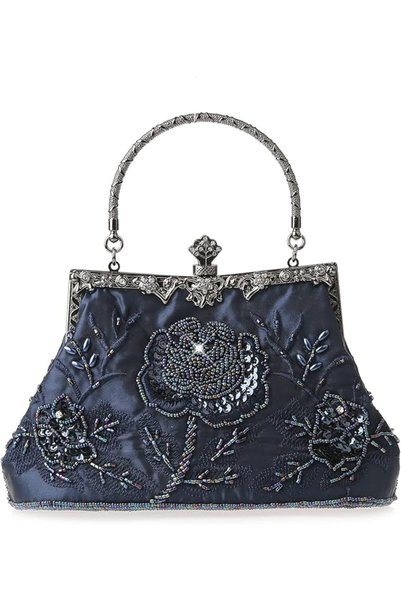 DABİ DABİ DA BODAN Vintage Floral Pearls Rhinestone Embroidery Clutch Sequins...