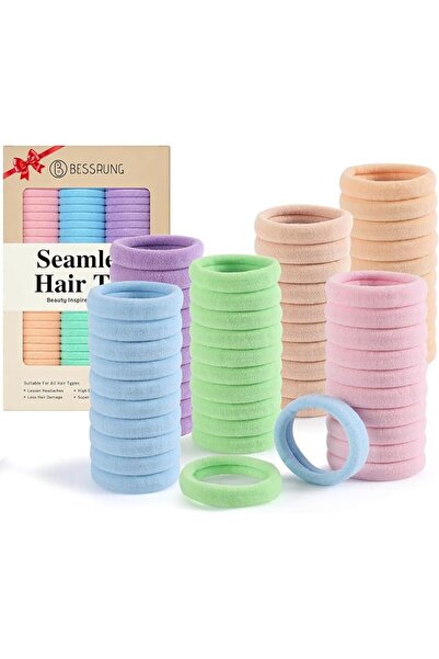 Bessrung 100PCS Black Hair Ties for Women Girls, Seamless Thick Black Hair Ba...