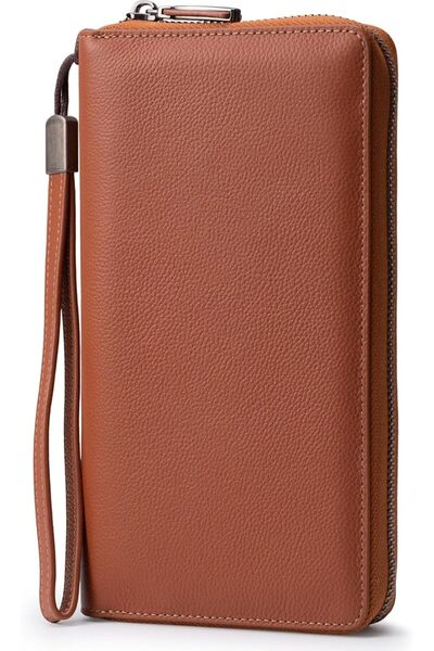Bveyzi Women RFID Blocking Wallet Leather Zip Around Phone Clutch Large Capac...