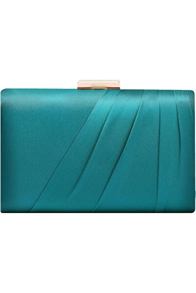GENERAL Pleated Satin Clutch Purse For Women Wedding Bridal Clutch Bag Prom P...
