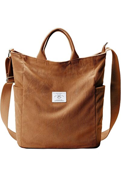 KALIDI Corduroy Tote Bag, Large Messenger Bag Shoulder Hobo Anti Splash Cross...