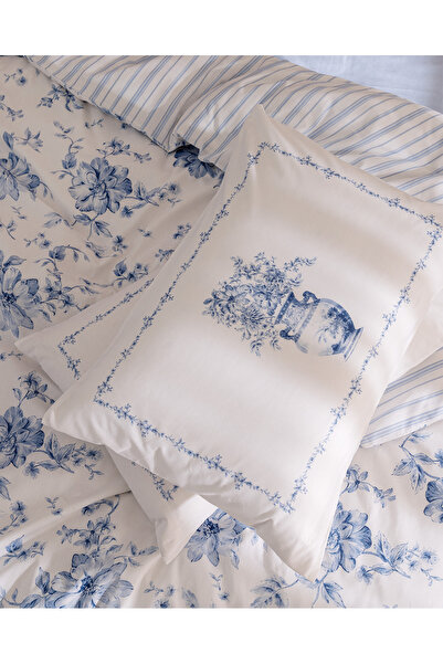 Madame Coco Set de husă de pilota cu imprimeu Ranforce, 100% bumbac, dublu, Chapele - Albastru
