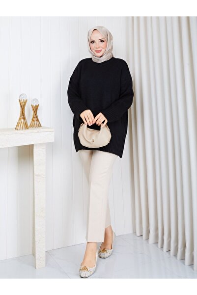 REMA BUTİK Women's Pinterest Tiriko Sweater - Carrot Cut Tight-Leg Pants Double Combination