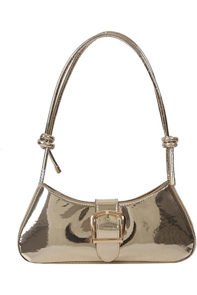 GENERAL Silver Bag Evening Clutch Bag Sparkly Satchel Patent Leather Y2K Hand...