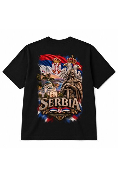 Rabona Fashion Σερβικό Εθνόσημο & Αρχιτεκτονική Παραποτάμιας Περιοχής Γραφικό...