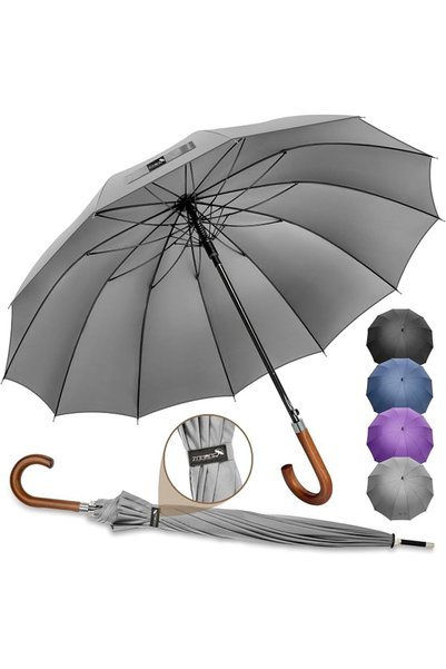 ZOMAKE Large Stick Umbrella for Rain, Auto Open Windproof for Men Women