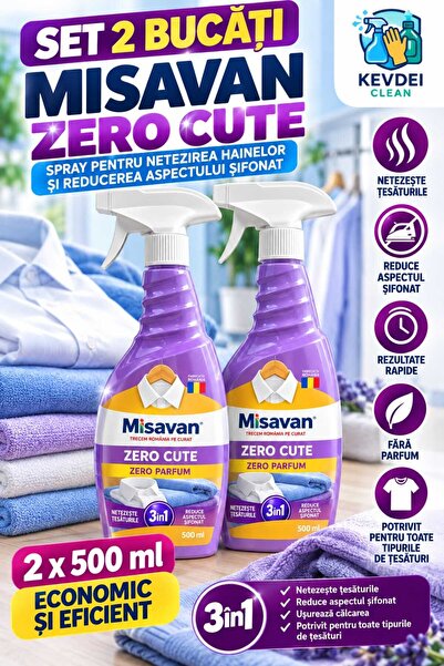 Misavan Σετ 2 τεμαχίων Zero Cute Zero Perfume 500 ml – Σπρέι Λείανσης Ρούχων,...