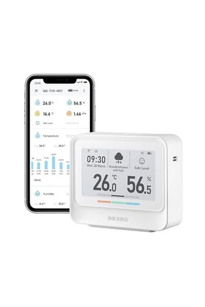 INKBIRDPLUS جهاز مراقبة درجة الحرارة والرطوبة الداخلية INKBIRD IBS-TH5-WIFI 8...