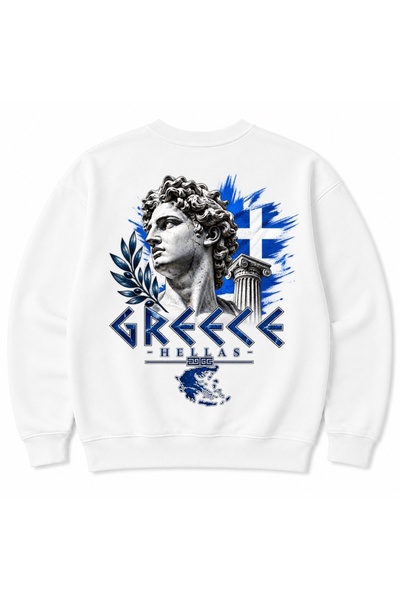 Rabona Fashion Φούτερ με κολάζ πορτρέτων και γραφικό χάρτη της Ελλάδας