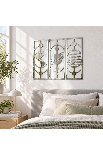 NOOT Set 3 decorațiuni de perete Cosmic Reflections – Plexiglas oglindă argin...