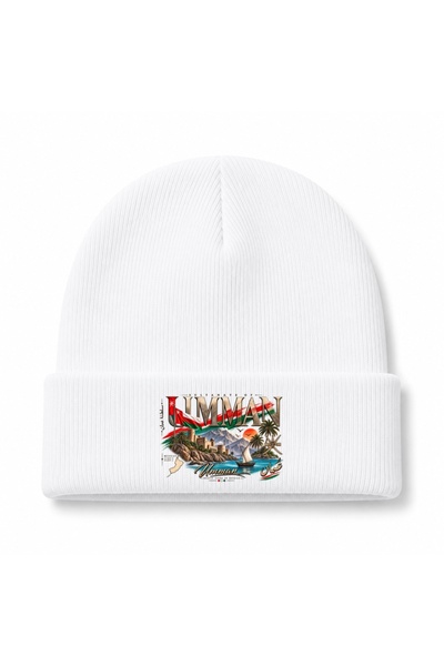 Rabona Fashion Oman Mountains & Sailboat Graphic Beanie