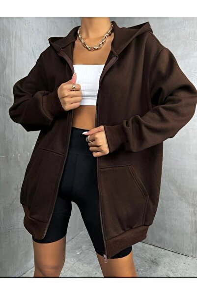 luci sports UNISEX THREE THREAD ZIPPERED COATED CARDIGAN
