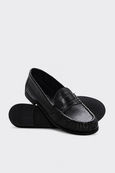 FAST STEP Pantofi casual de damă din piele naturală neagră 319ZA1000