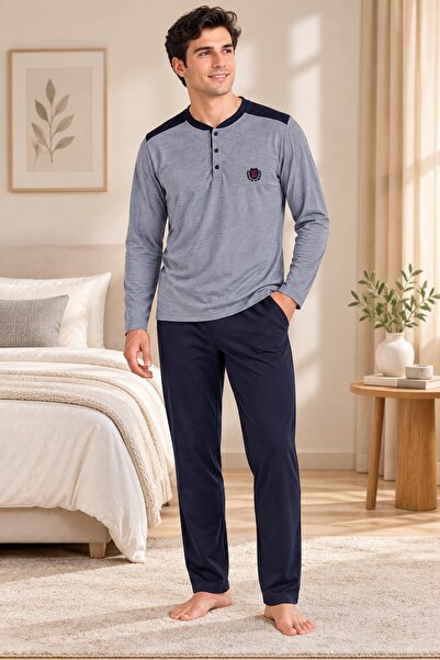 CottonVia Men's Pajama Set, 100% Cotton, Anti-Pilling, Combed Cotton Interloc...