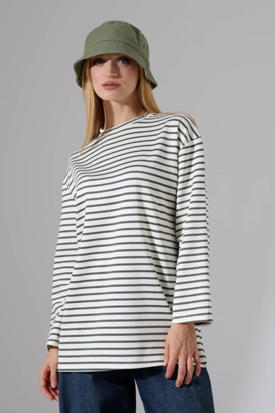 Sabr Women's Modal Crew Neck Oversize Long Sleeve Tunic