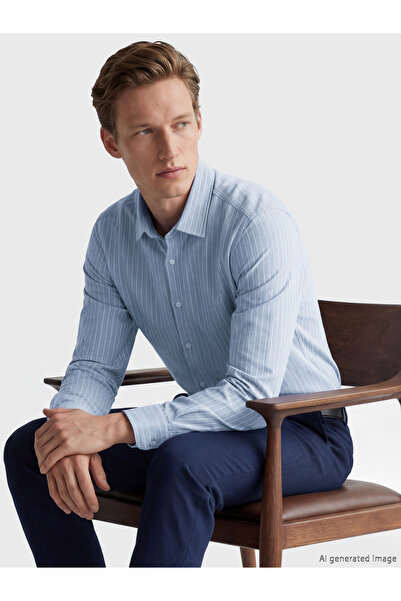 LC Waikiki Cămașă pentru bărbați cu dungi slim fit