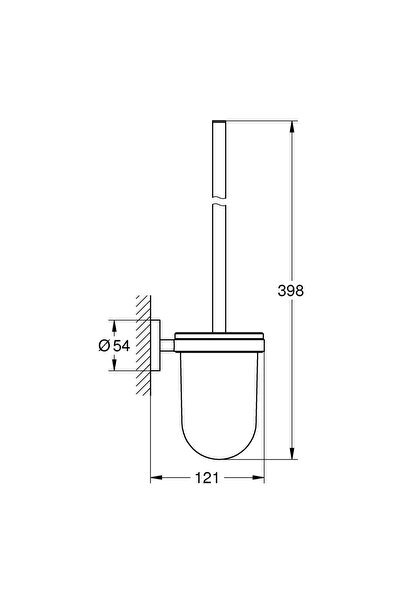 OEM Perie WC Grohe Essentials 40374001, suspendat, metal + sticla mata, 39.8 ...