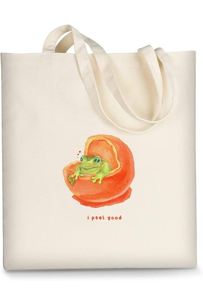 GENERAL AUSVKAI Canvas Tote Bag Aesthetic for Women, Cute Reusable Cloth Cott...