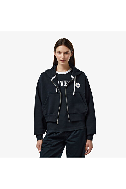 Converse Retro Full-Zip Kadın Siyah Eşofman Üstü