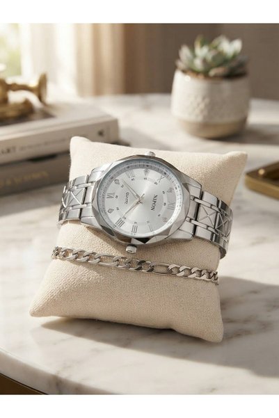 Feronnucci Roman Numeral Men's Wristwatch Steel Band Stylish Classic Watch Wr...