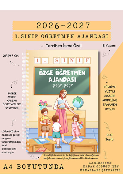 Else Craft 1. Sınıf Öğretmen Ajandası - Maarif Modeline Uygundur - Sadece Meb'de Çalışan Öğretmenler İçin - Kadın Öğretmen Kapak