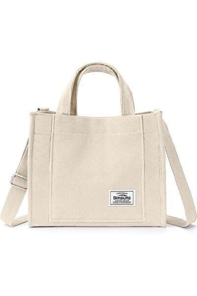 GENERAL BINSUNS Corduroy Tote Bag for Women - Satchel Bag Large Tote Bag Aest...