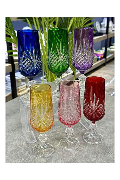 Doğudeko Czechoslovakia Crystal Set of 6 Coffee Side Glasses