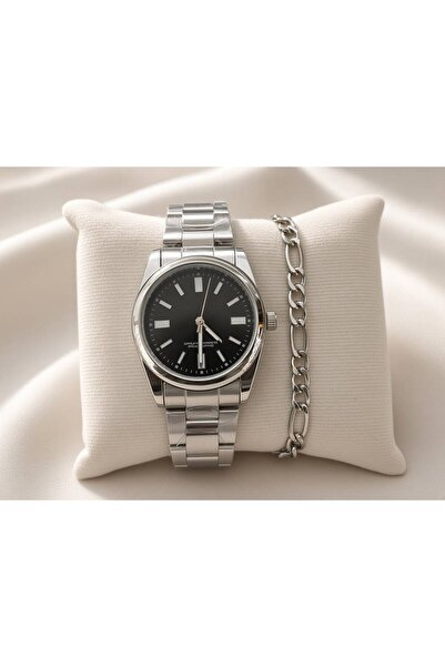 Feronnucci Men's Steel Wristwatch and Bracelet Set – Stylish Silver Color Ste...
