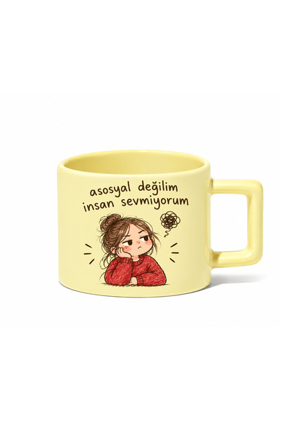 Genel Markalar Mugtory – İnsan Sevmiyorum Eğlenceli Tasarımlı Hediyelik Seram...