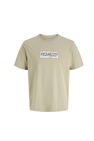 Jack & Jones JORMONTAUK FRONT TEE SS 12297890-5016732 Χακί