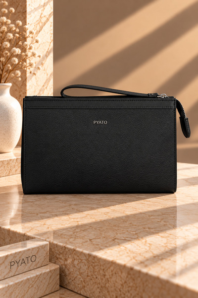 PYATO Kadın El Portföy Çantası Fermuarlı Bilek Askılı Günlük Clutch Çanta