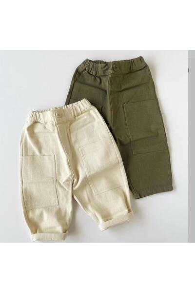 bohemiankids baby wear Unisex Krem Kanguru Cep Pantolon
