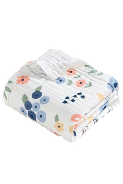 REDQUIT ® Prosop din muselină/bumbac, alb, cu flori, 70×90 cm – pentru bebe...