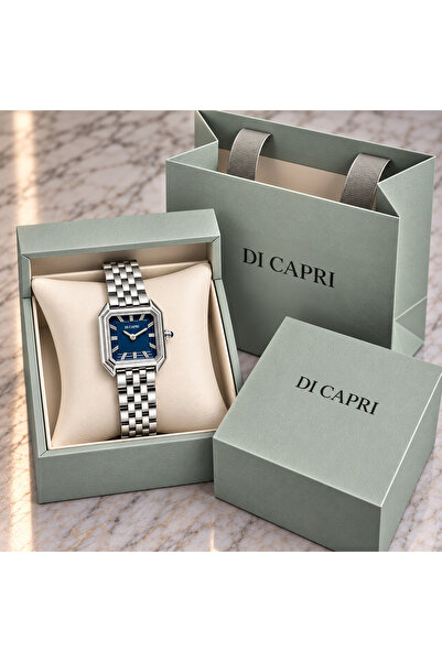 Generic Brand ساعة DI CAPRI فضية بمينا أزرق ملكي LOOSTER TIME